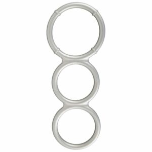 „Metallic Silicone Triple cock and ball ring“ aus Silikon