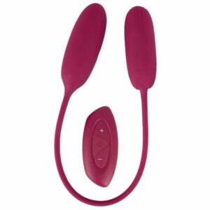 Doppel-Vibrobullet „RC Shaking & Vibrating Love Egg Duo“ verbunden mit 31-cm-Silikonband